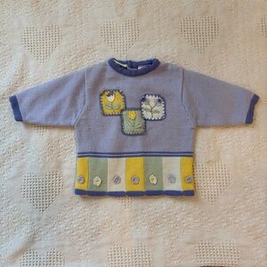 Lilac Floral Patchwork Kids Sweater - Baby Girls' Long Sleeve Top